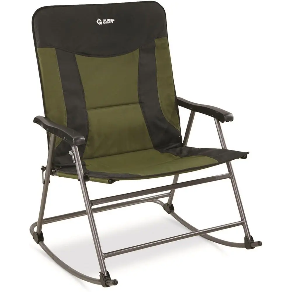 Outdoor Camping Rocking Chair - Oversized 600 lb Capacity Portable Rocking