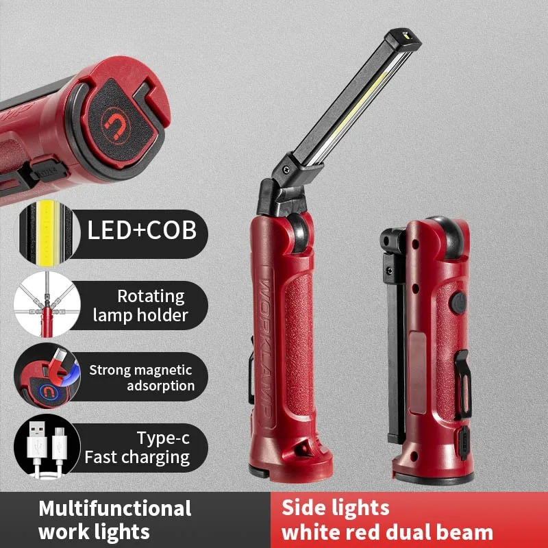 Outdoor Camping Decor - COB LED Work Light Rechargeable Folding