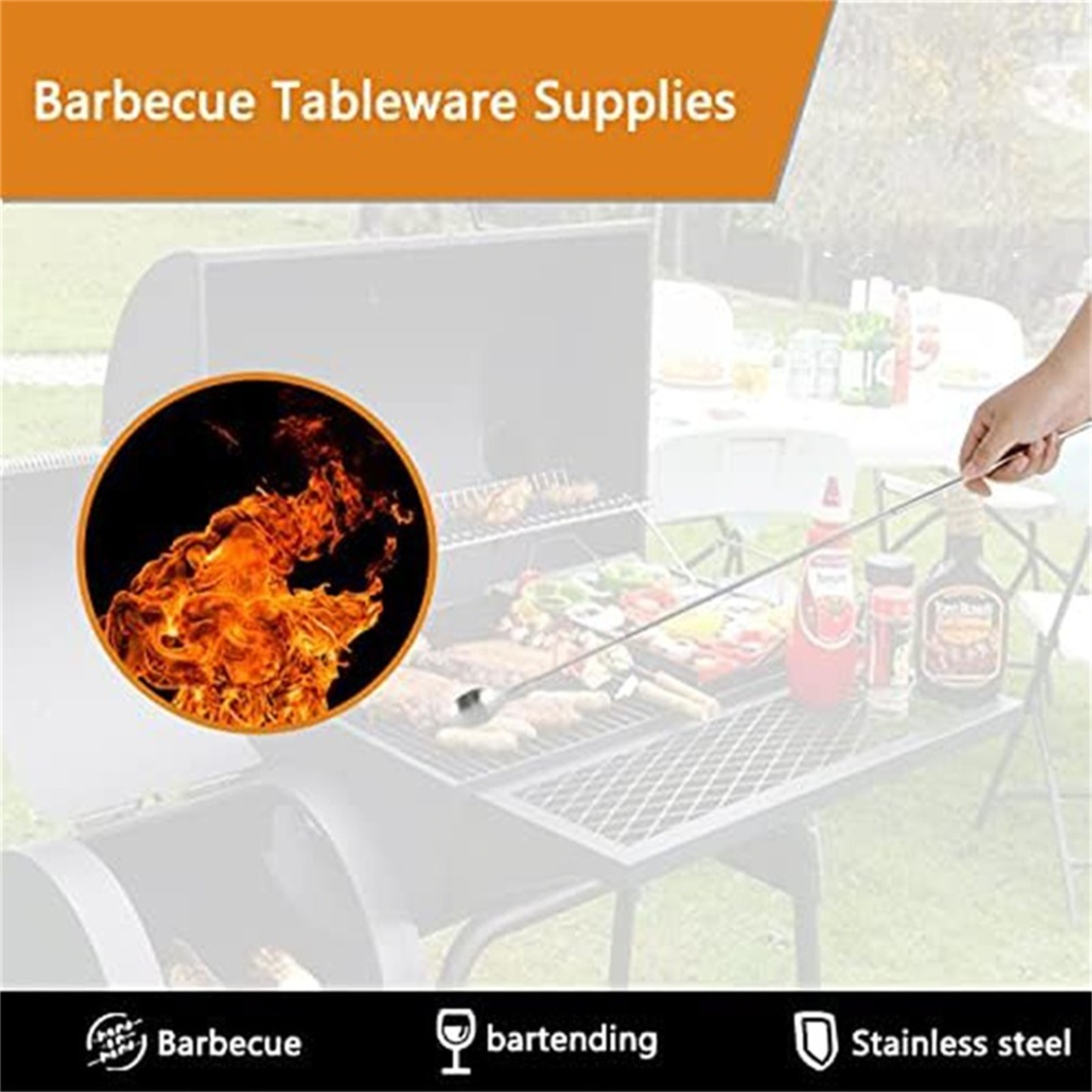 Outdoor Camping Kitchen Set - Telescopic BBQ Utensils Retractable Barbecue Fork