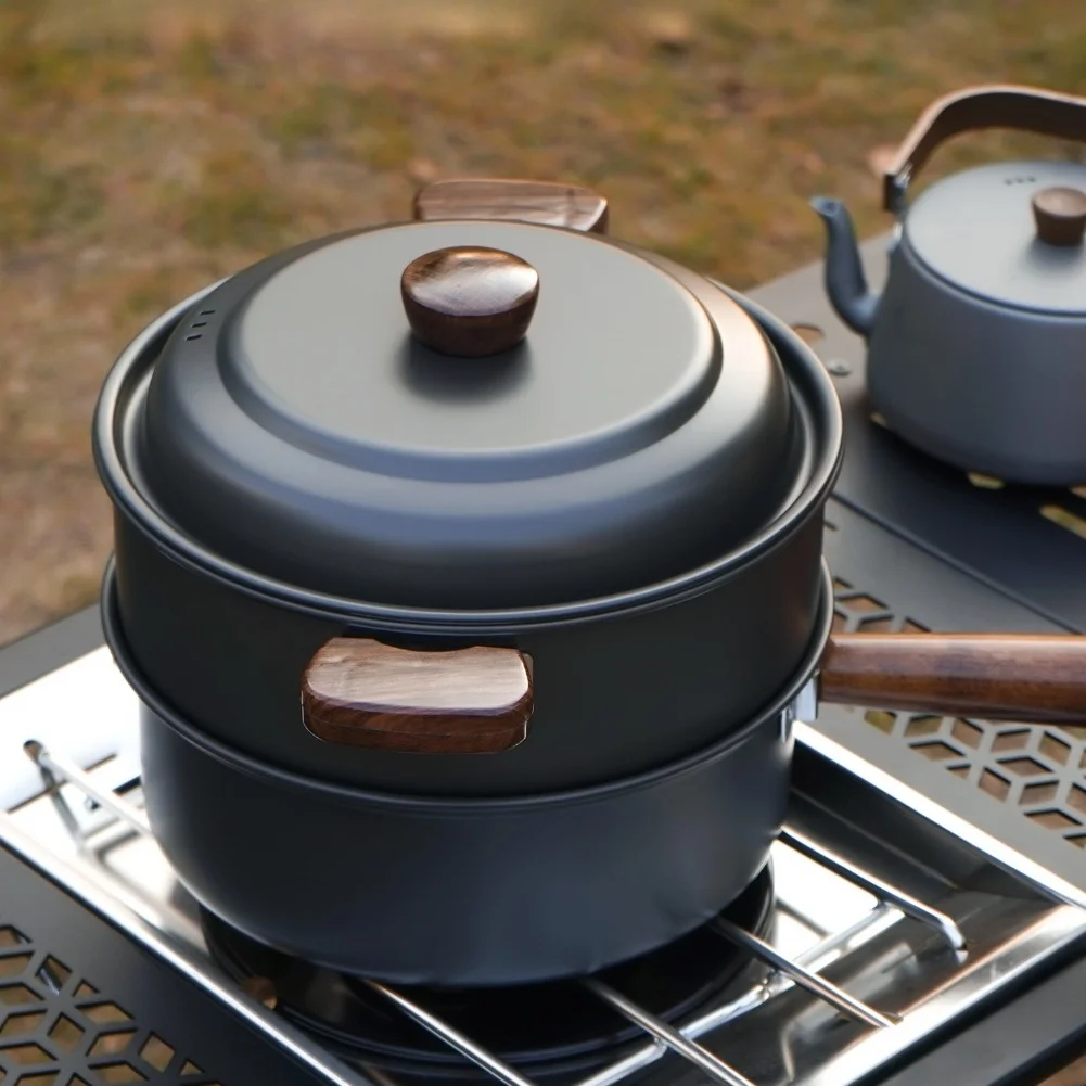 Outdoor Camping Kitchen Set - 3L Camping Cooking Pot Set Aluminum