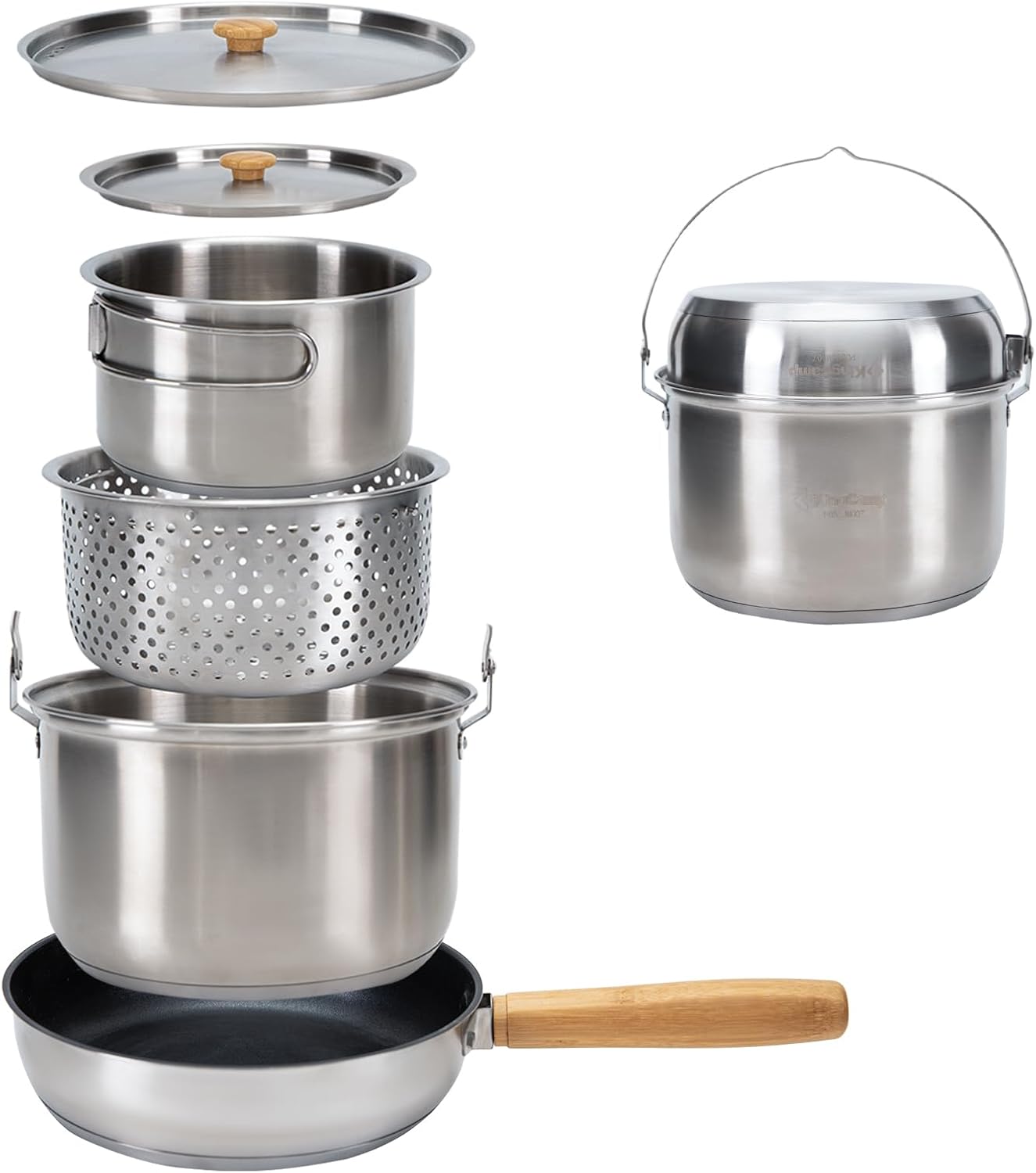 Outdoor Camping Kitchen Set - 304 Stainless Steel Camping Cookware Set