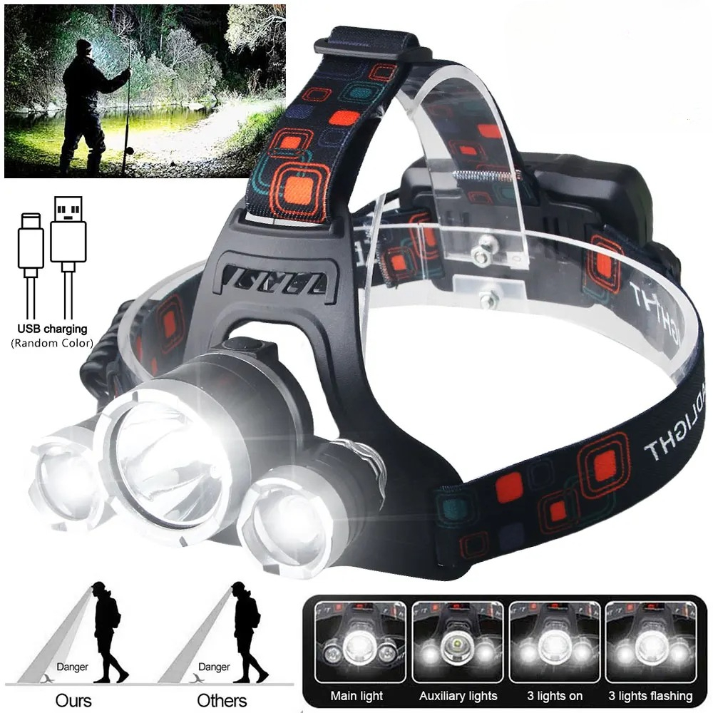 Outdoor Camping Decor - High Power LED Headlamp 18650 Rechargeable