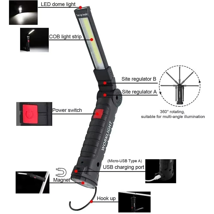 Portable LED Flashlight with M - огляд і ціна Outdoor Camping Accessories