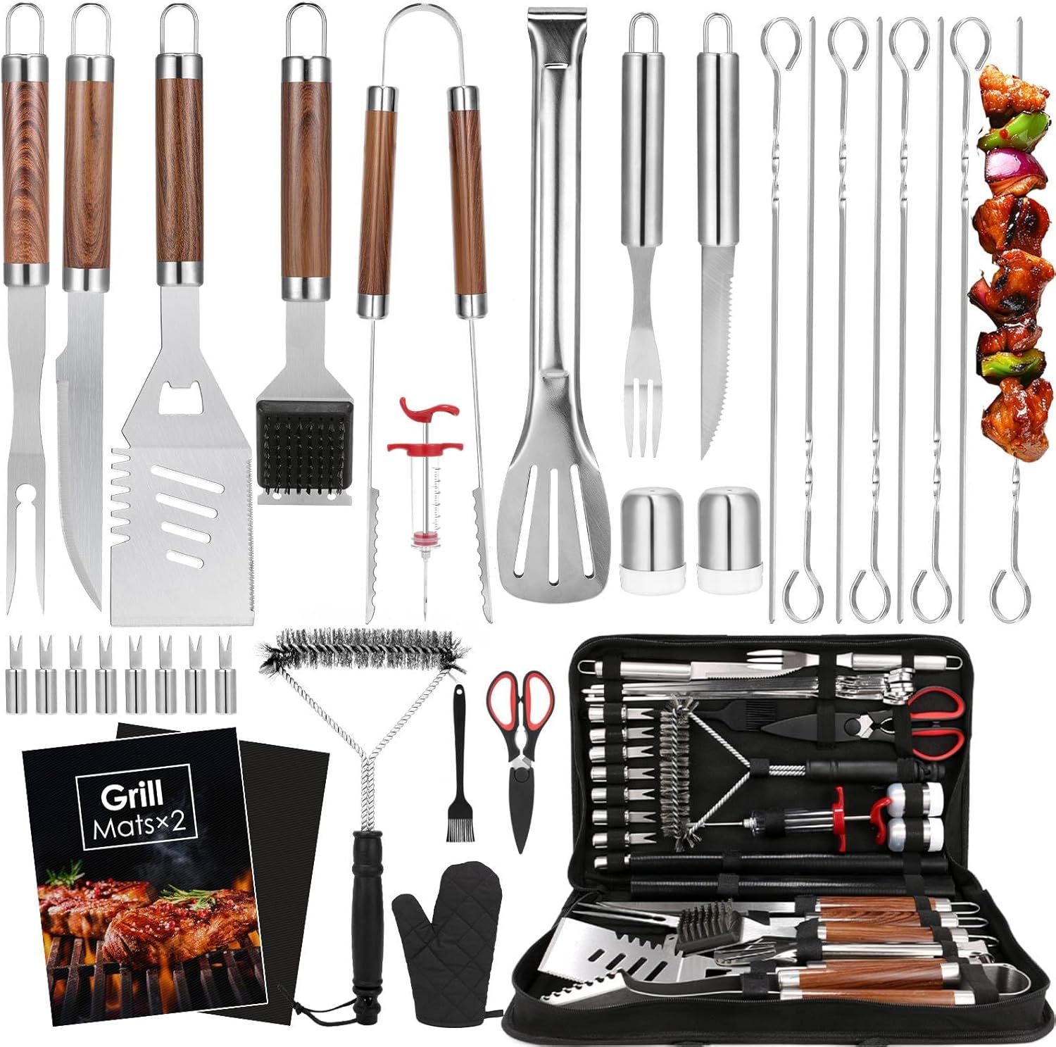 34Pcs Heavy Duty Grill Tools S - огляд і ціна Outdoor Camping Utensils