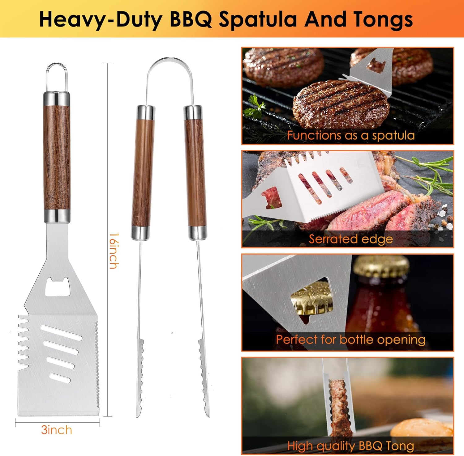 34Pcs Heavy Duty Grill Tools S - огляд і ціна Outdoor Camping Utensils