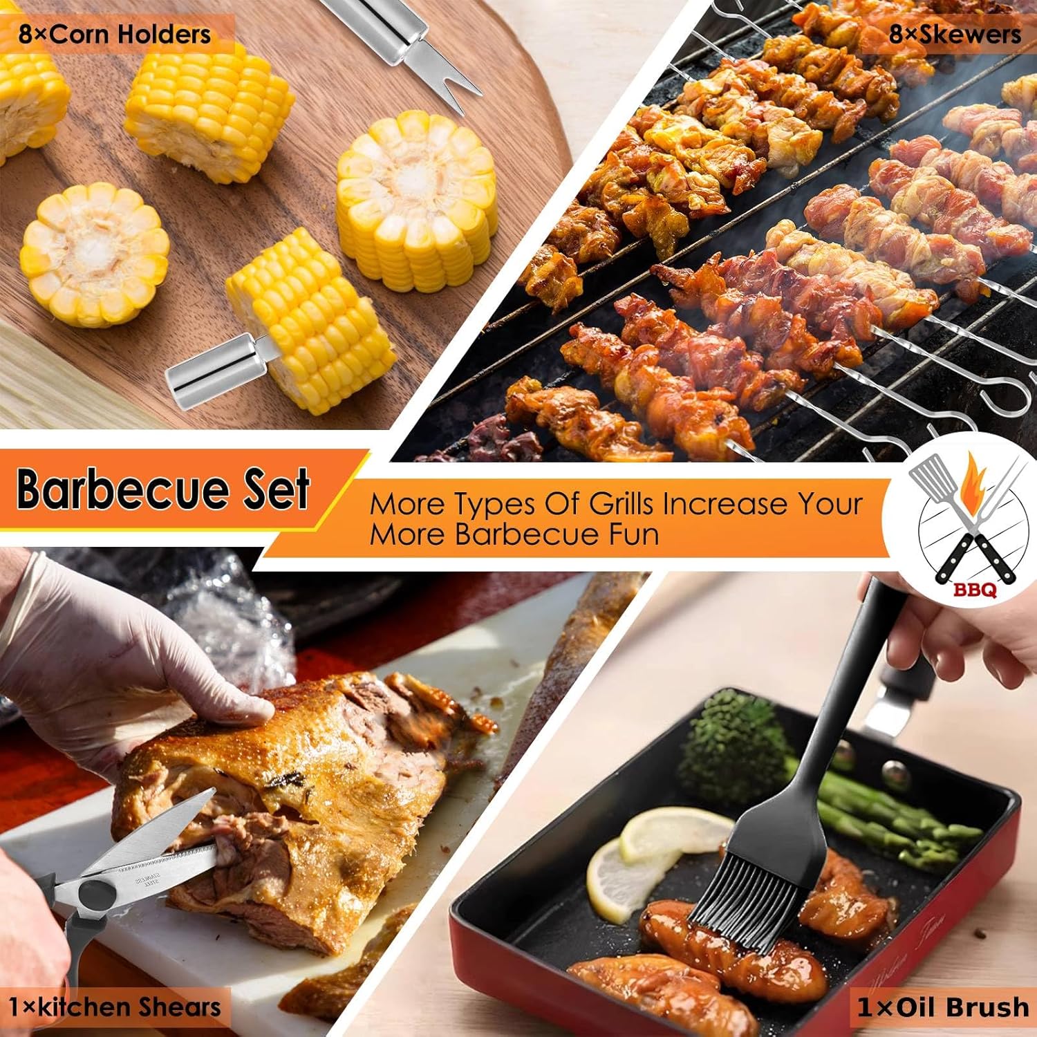 34Pcs Heavy Duty Grill Tools S - огляд і ціна Outdoor Camping Utensils