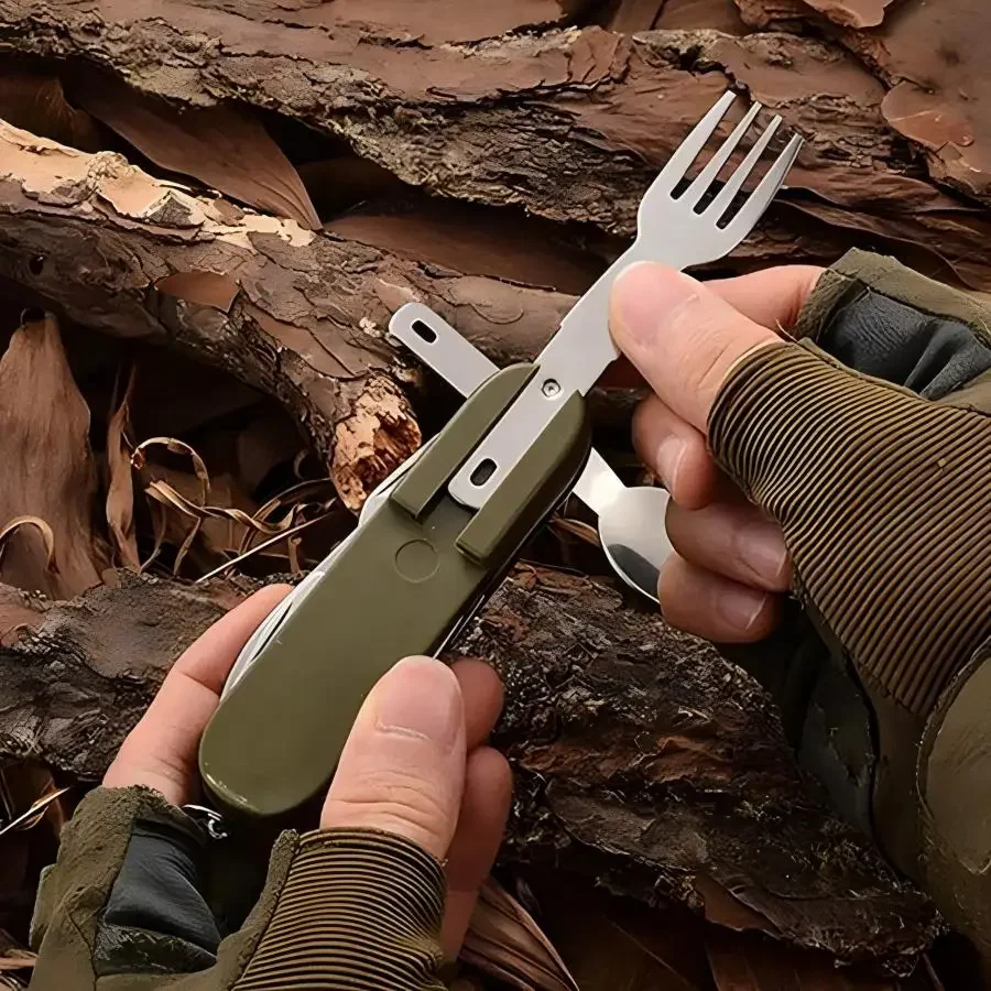 Camping Gear 5-in-1 Stainless  - огляд і ціна Outdoor Camping Utensils