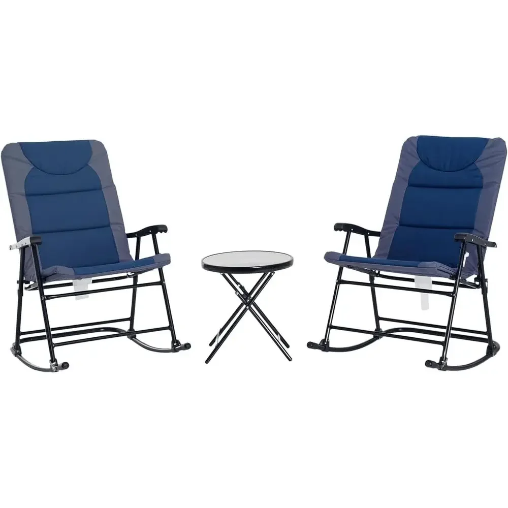 Navy Blue 3-Piece Outdoor Pati - огляд і ціна Outdoor Camping Rocking Chair