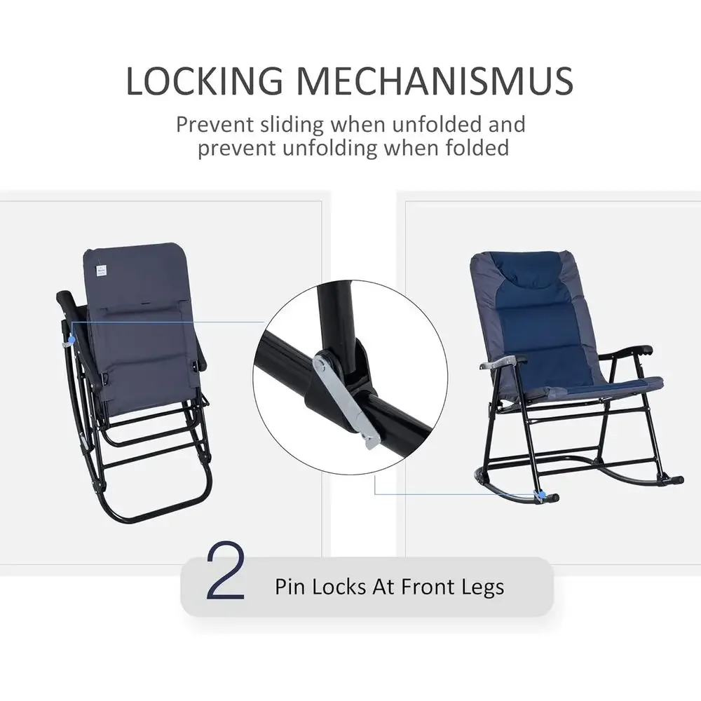 Navy Blue 3-Piece Outdoor Pati - огляд і ціна Outdoor Camping Rocking Chair