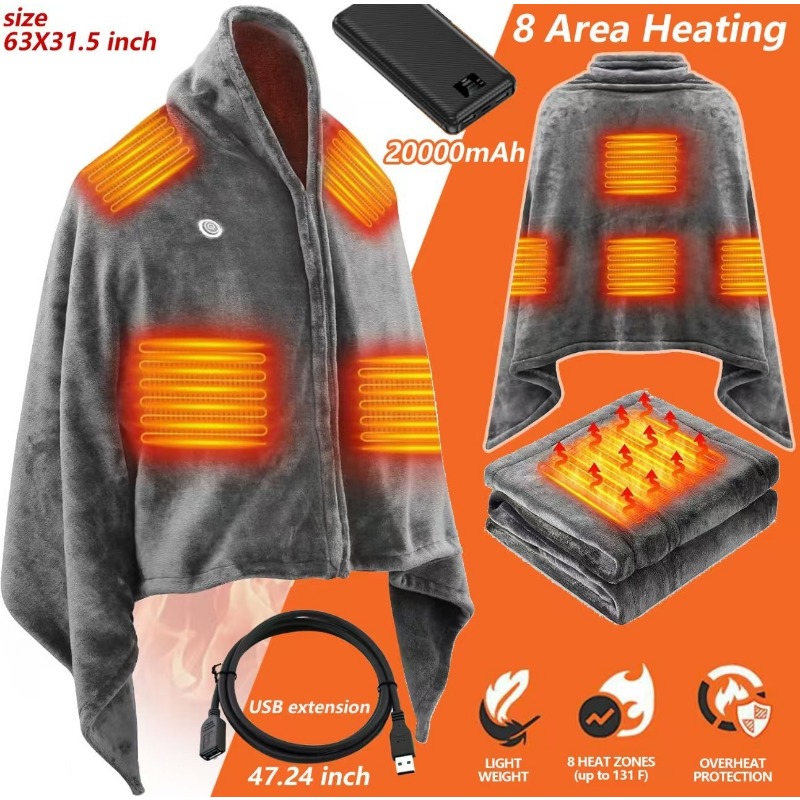2025 NewUSB Heated Shawl Blank - огляд і ціна Outdoor Camping Heated Blanket