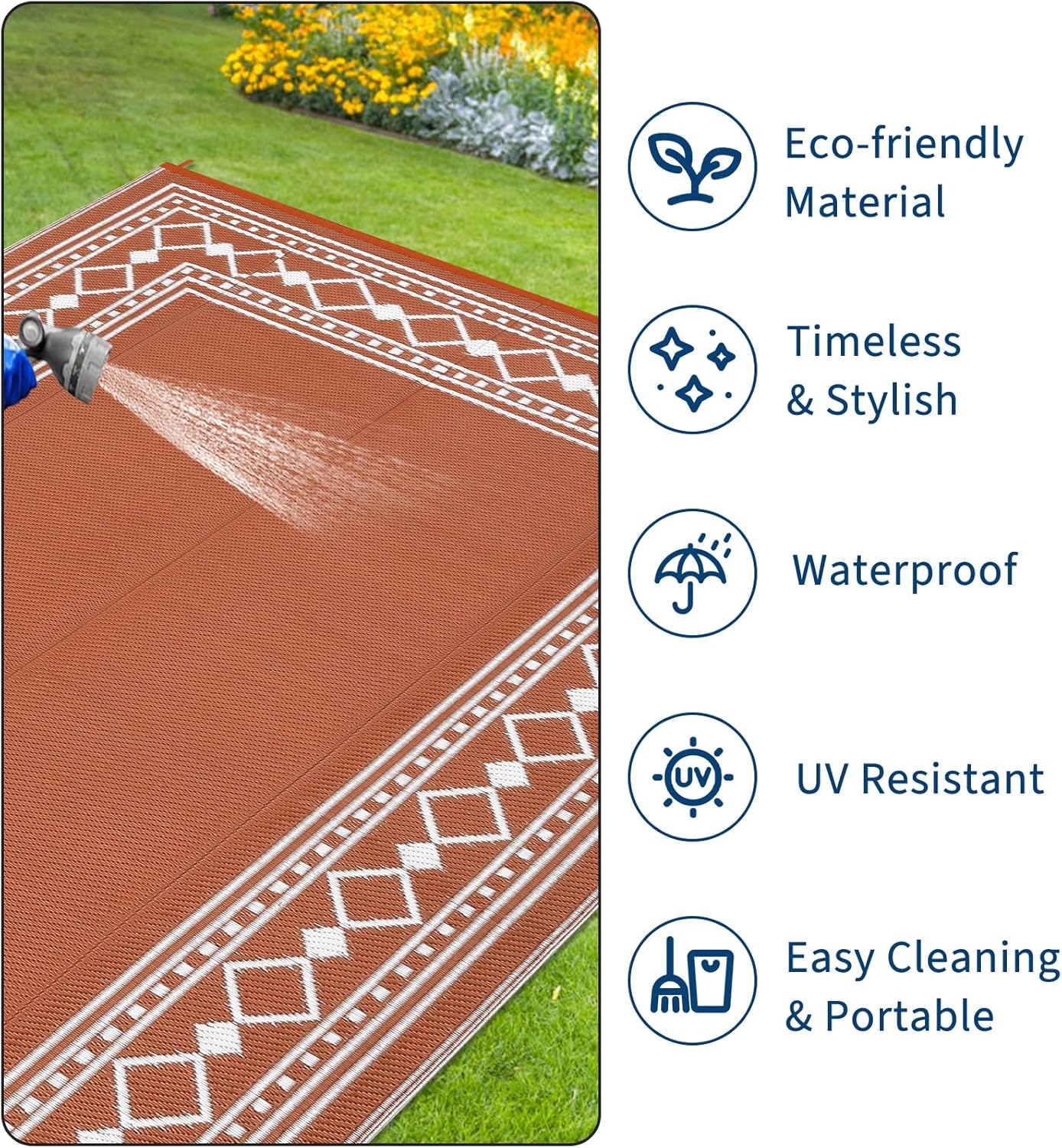 8x10 Waterproof Reversible Pla - огляд і ціна Outdoor Camping Rugs 8X10