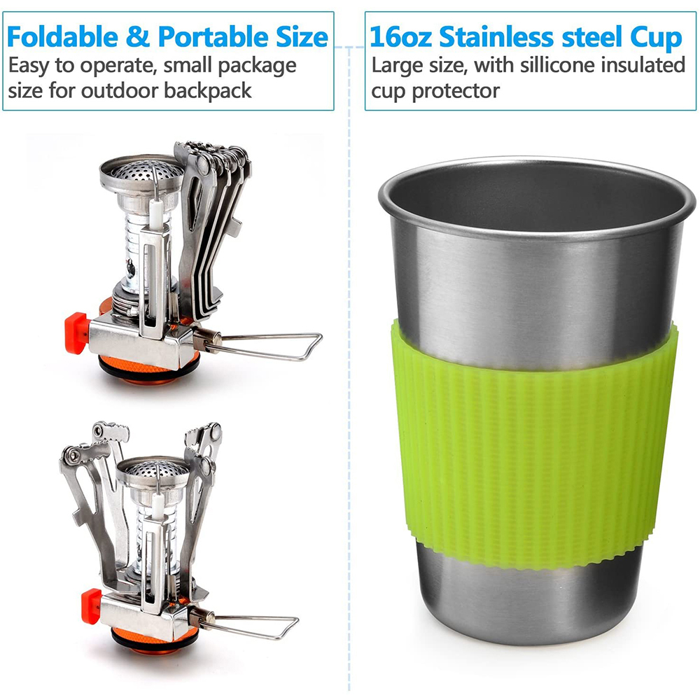 Camping Cookware Kit with Stov - огляд і ціна Outdoor Camping Kitchen Set